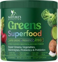 Greens Powder Superfood - Premium Organic Super Greens Juice Powder - Empaquetado con Probióticos, Wheat Grass, Enzymes, Spirulina, Clorella para Salud Digestiva " Gut, Smoothie Drink Mix - 28 Servings