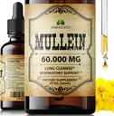 HERBALICIOUS Mullein Drops for Lungs - Organic Lung Cleanse Supplement med Mullein Leaf Extract (Verbascum Thapsus) - Vegan, Non-GMO Liquid Formel - 2 Fl Oz