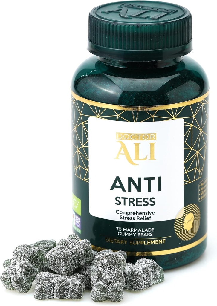 Daktaras ALI - Visapusiškas Stress Relief Gummies ® 124; Pagaminta su organinėmis sudedamosiomis dalimis ® 124; 70 Grafas ® 124; Gluten Free ® 124; Želatina Nemokamai 124; Ne GMO