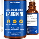 L-Arginine Liquid Nitric Oxide Supplement for Men and Women – Non-GMO Vegan for Circulation, Endurance, Energy, Stamina, Performance and Workout – 2 fl oz