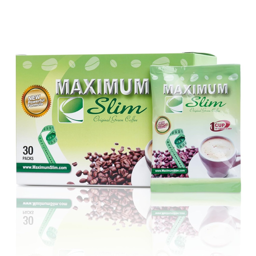 Maximal Slim Original Green Coffee - Premium 4-i-1 Formel med naturliga växtbaserade extrakt för energi och vitalitet. Creamy & Delicious för maximal tillfredsställelse. Inga Messy biverkningar-made i USA-30 Ct
