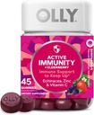 OLLY Immunity Gummy, Immune Support, Elderberry, Zinc, Vitamin C, supplement, Berry Flavor, 15 Day Supply - 45 count