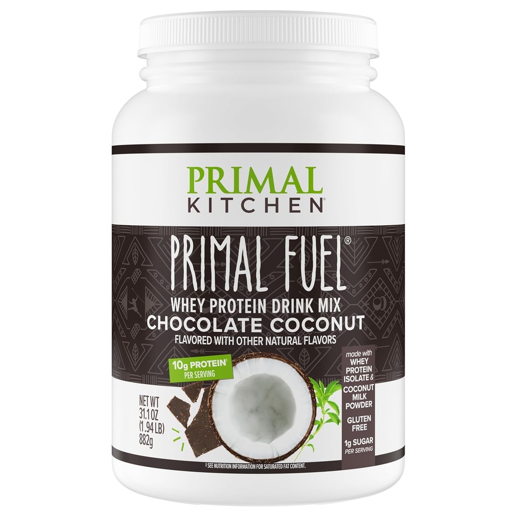 Primal Kitchen Primal Fuel Chocolate Coconut Whey Protein Powder, Gluteeniton ja soijaton, 1.94 punta