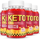 Keto ACV Gummies - 1500MG ACV Keto Gummy pre ženy Muži - Vegan & Non-GMO, 4 balenia