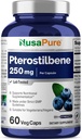 NusaPure Pterostilbene 250mg / Veggie Caps, 60 Počet (Non- GMO, Vegan)