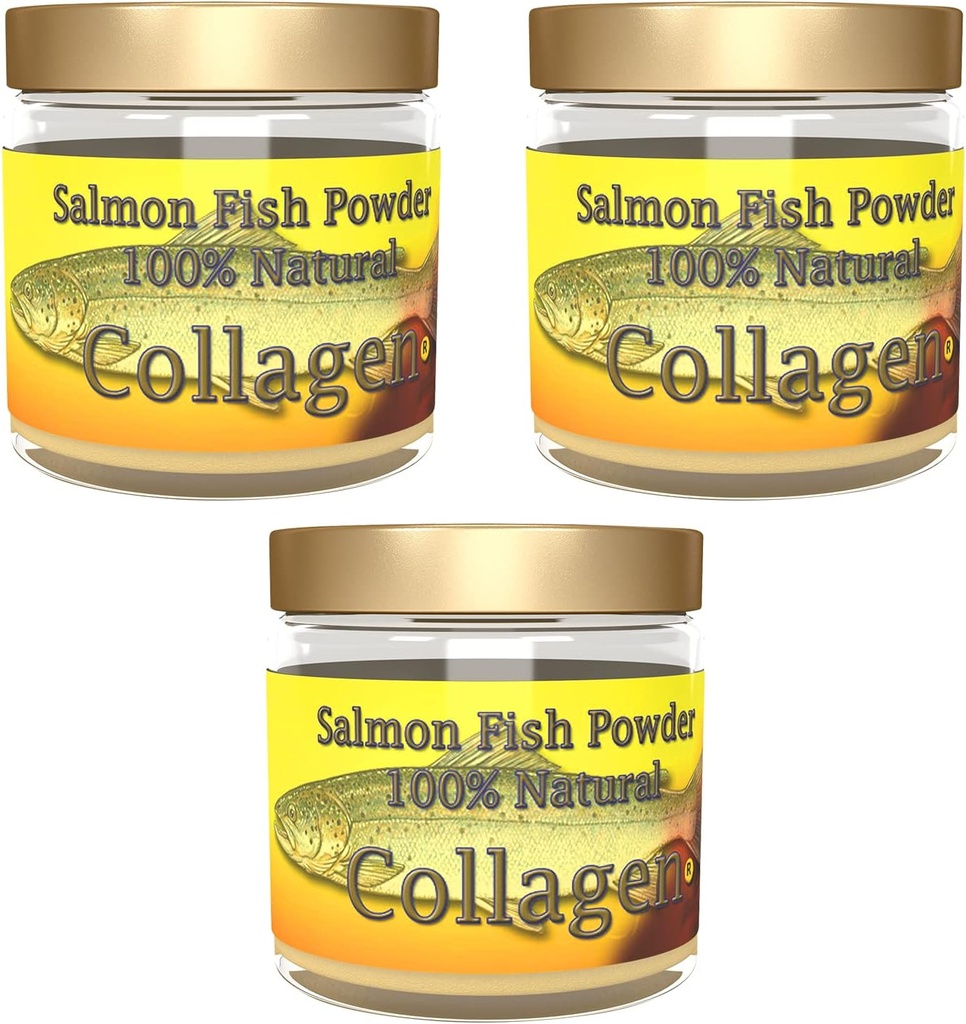 Salcolll Collagen - 100% Natural Bioactive Marine Collagen Powder - Unflashored, Kosher, dapat membantu Bone, Gabungan, Skin, Rambut Kesehatan, 3 Pack, Tiga Bulan Supply