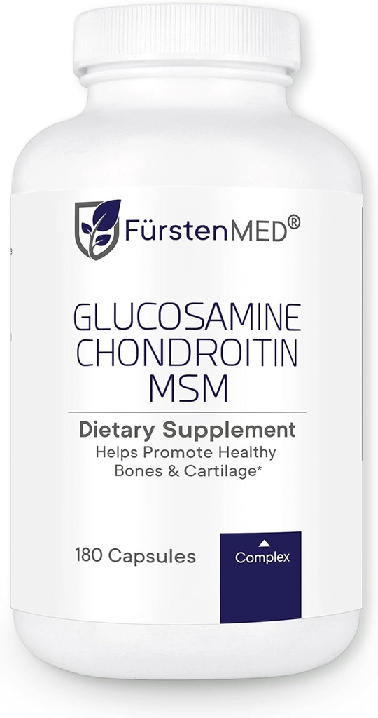 FürstenMED Glucosamină Chondroitin MSM Supliment - Chondroitin & Glucosamine Suplimente nutritionale pentru Bones & Normal Cartilage Health - Suport de sănătate comună normală cu vitamina C - 180 capsule