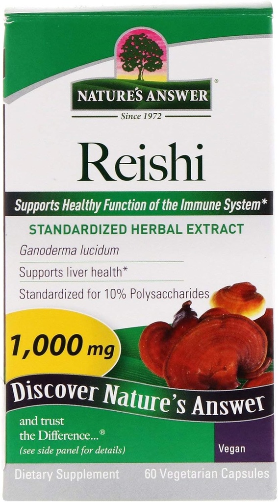 Nature 's Reshi Mushroom Standardized Capsules, 60- Count 124; Ammune Dukung Engkau 124; Promotes Kesehatan Kardiovaskular