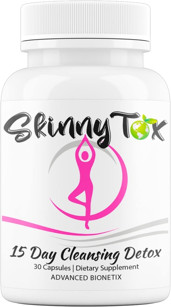 Skinnytox 15 días Colon Cleanse Detox, apoya los movimientos saludables del intestino Flushes Toxins, Boost Energy. Manejo de peso natural w / Probióticos. Fórmula basada en la investigación clínica segura