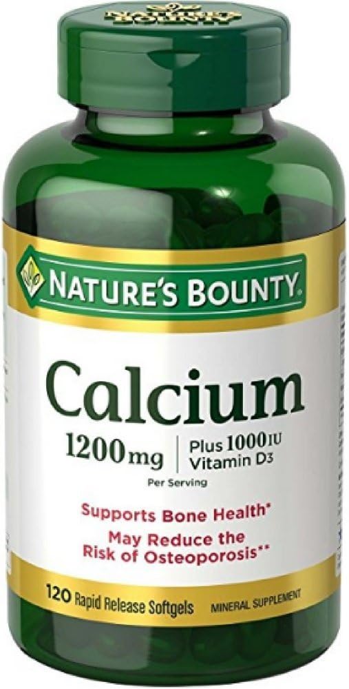Nature's Bounty Calcium Plus Витамин D 1200 мг, 120 софтгелей (пакет 2)