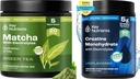 KEY NUTRIENTS Matcha Powder &amp; Creatine Monohydrate Bundle – Unsweetened Matcha Green Tea (20 Servings) + Micronized Creatine Powder Suplemento (60 Servings) – Boost Energy, Focus &amp; Performance