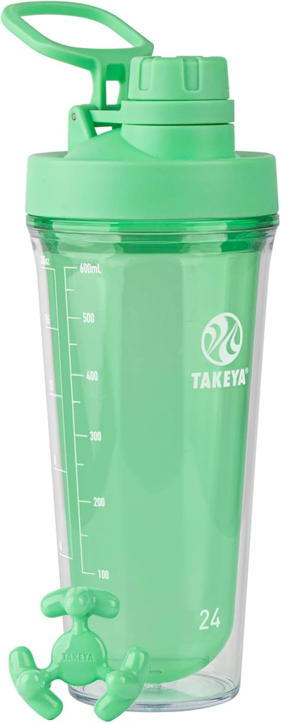 Takaya Protein Shaker - BPA-free garrafa de plástico com tampa à prova de vazamento - Fácil transporte para o ginásio e mais - Lavadora de pratos-seguro e reutilizável - 24 onças, Pistachio Verde