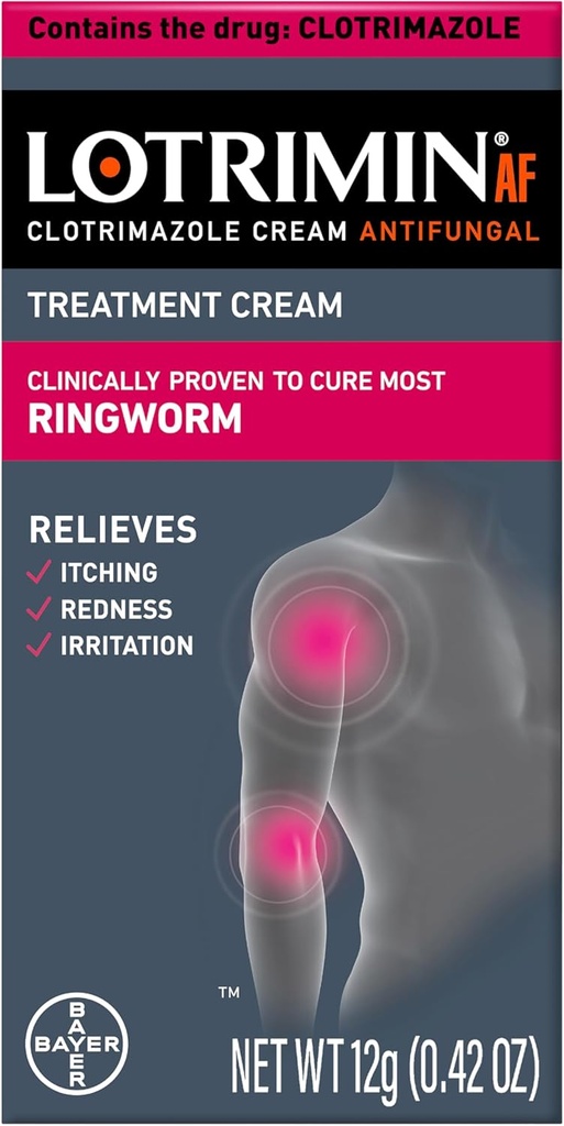 Lotrimin AF Ringworm Cream Clotrimazole% 1 - Klinik olarak Çoğu Ringworm Tedavisi, Yetişkinler ve Çocuklar için 2 yıl boyunca, .42 Ounce (12 Grams)