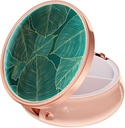 Ruidr Pill Box, 3 השוואת תרופות מקרה, Small Metal Travel Medicine Box for Purse & Pocket, Rose Gold, Tropical Leaf
