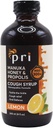 P.R.I Natürlicher trockener Hustensirup mit Manuka Honig, Propolis, Teebaumöl und Vitamin C - Sore Throat & Immununterstützung, Zitronengeschmack, 8oz