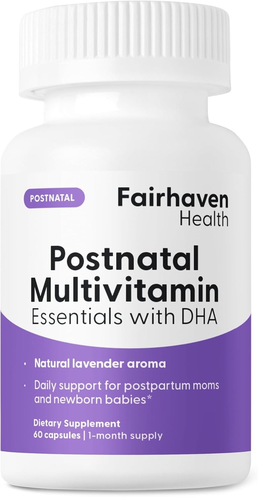 Fairhaven Health Postnatal Multivitamin Estinals 124. Vegan Daily Multivitamin for Postpartum Women 124; Breathfeating Mother and Baby Development Dukungan 124; Gluten, Dairy, Soy Free 124; Non-GMO 124; 60 Capsules