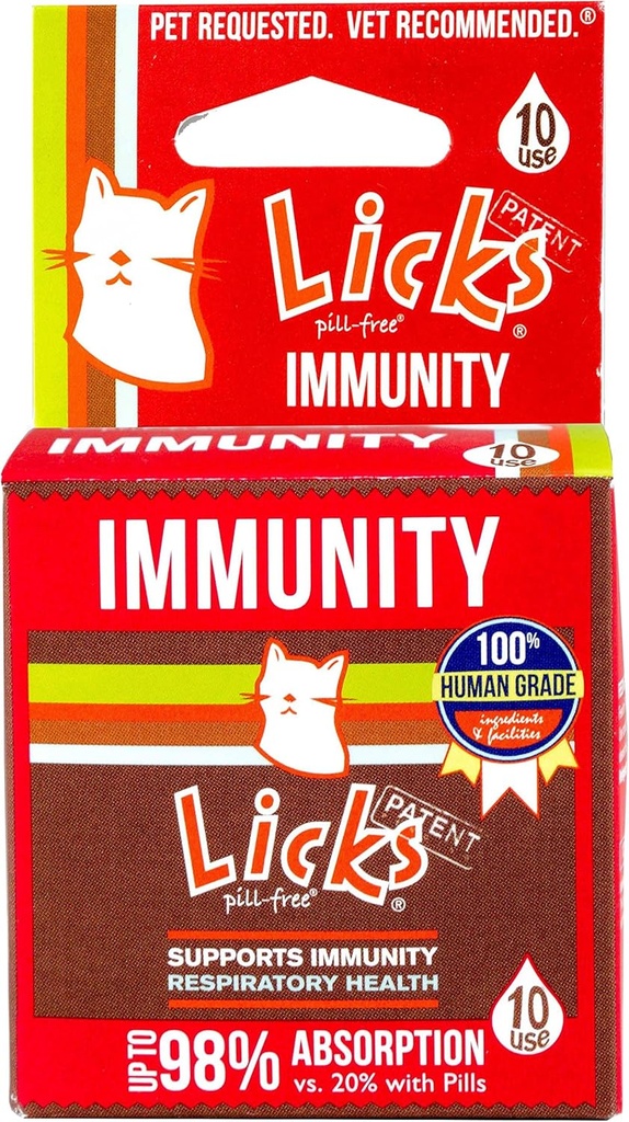 Licks Pill-Free Cat Immunity - Immune Support Cat Supplies - Arnas osagarri - Osasun hornidurak - Gel Packets - 10 Erabilera