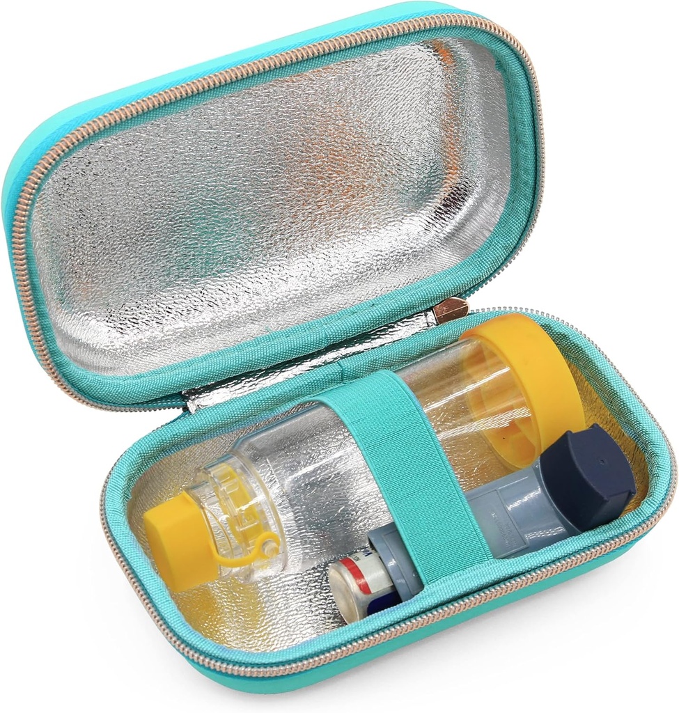 CASEMATIX Asthma Inhaler Case Helduentzako, Maskarak, Inhaler Holder eta gehiagorentzako Spacer Inhaler Case Fits 6,25 "Gehienez, ASTHMA CASE soilik sartzen du