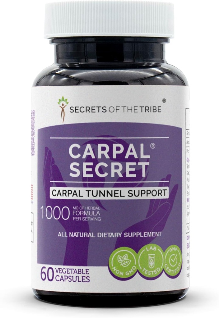Secretos de la Tribu - Carpal Secret, Carpal Tunnel Support, Herbal Supplement Blend (60 Capsules)