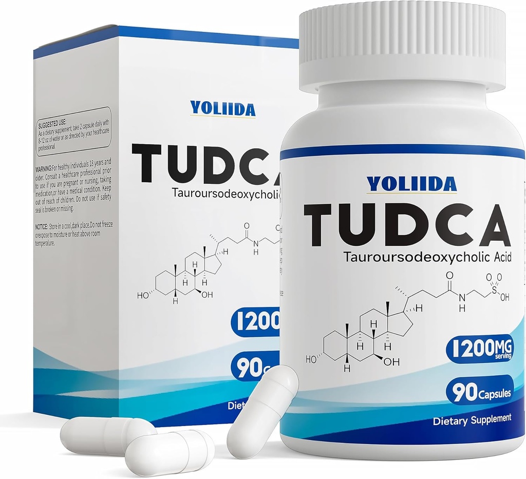 TUDCA 1200mg 90 Capsules Liver Supplement Bile Salts Liver Cleanse Detox & Repair Gallbladder Cleanse