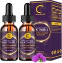 (2 Kembang) Milk Thistle Liquid Drops for Liver Cleanse Detox & Repair, Milk Thistle Suplement with Dandelion Root, Artichoke & Turmeric for Liver Duption and Immune Health, Vegan, Non-GMO, 4 FL OZ