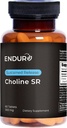 Endur Choline L(+) Bitartrate,持续释放大脑和肝脏支持补充,产前安全,Vegan,Non-GMO,Gluten Free,300mg(60平板电脑)