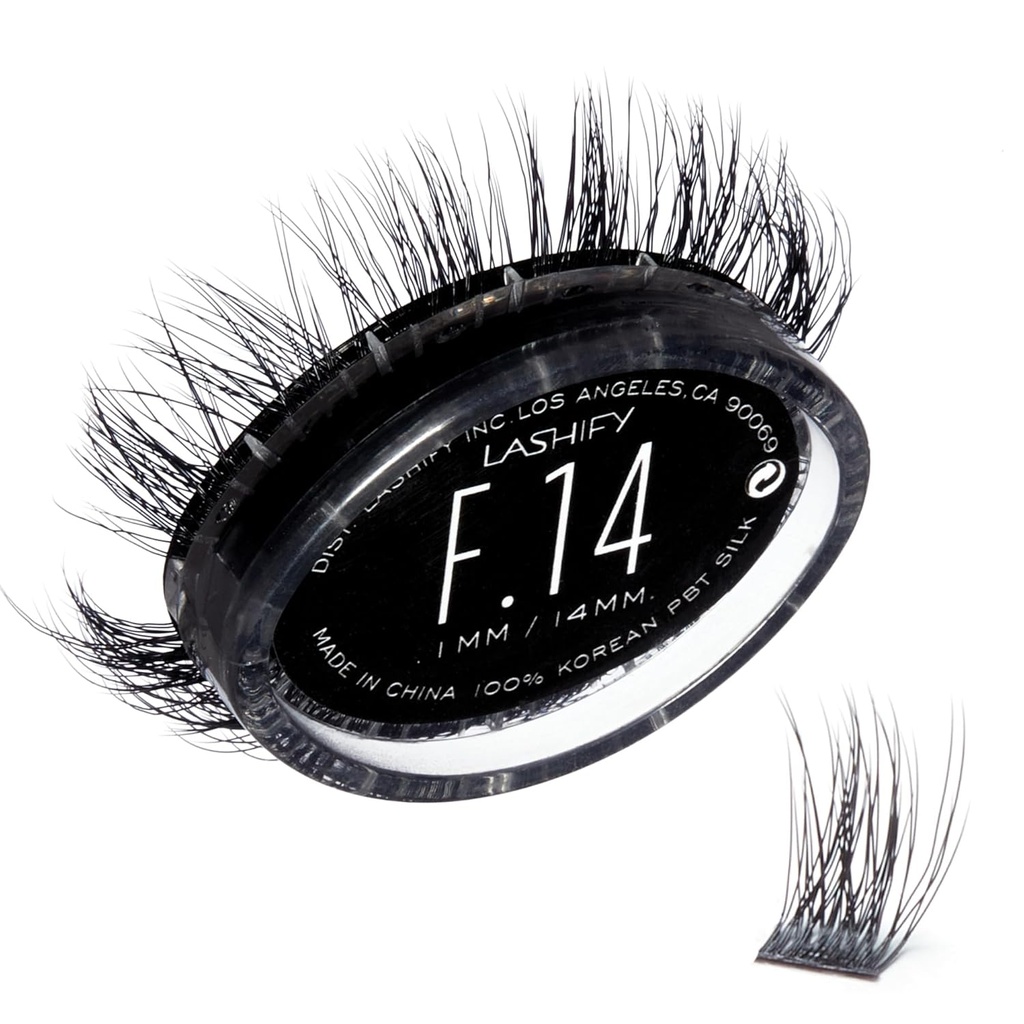 Lashify Fluffy 14mm Gossamer Extensii de gene Refill, negru, Easy DIY Lashes false Pentru a adăuga plinătate și dimensiune