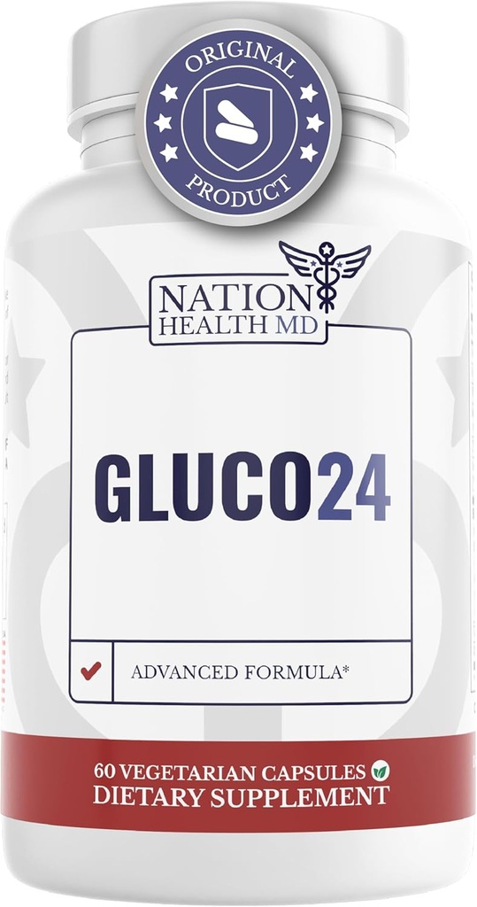 Gluco24 supplement - supplement with Cinnamon, Berberine, Vitamin C and More - supplement for Men " Women, 60 Capsules
