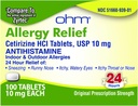 Ohm Cetirizin 10 mg Tablet - All Day Alergics Relief - 100 Count - Anti- Histamine for Hay Fever, Pollen, Such Itchy Eyes - Efektivní úleva od All Day Alergie