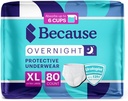 כי Overnight Absorbency משוך Ups - ניאוף למבוגרים מתחת לשבעה, תוספת Absorbent NightTimes for Men and Women, White, XLarge, 80 Count (4 Packs of 20)