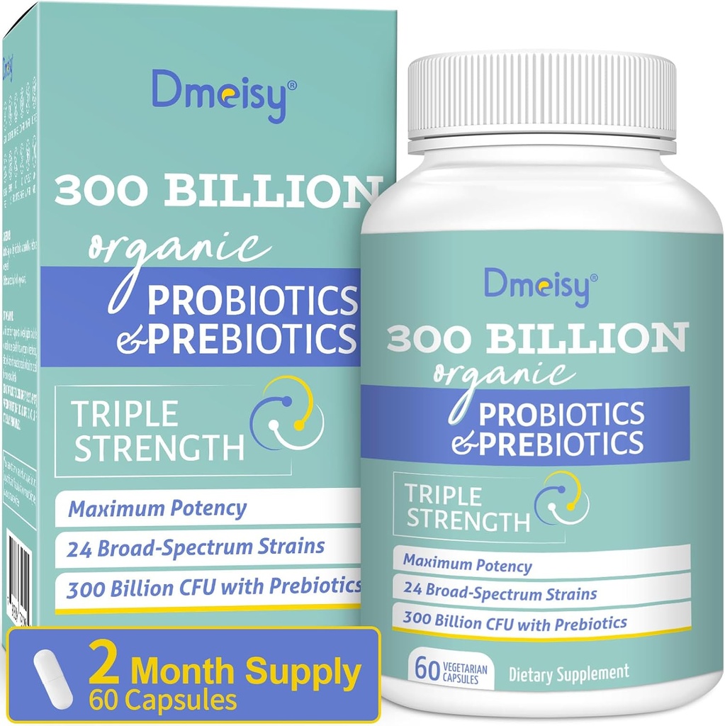 Probiòtics per a dones i homes, 300 milions de CFU 24 Estrans Probiotics + 15 Orlandic Herbs Prebtics, Shalf Stable Guttive Imune i Allly-Bdy Health, 2 de Mes