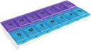 EZY DOSE Pill Organizer Weekly AM/PM (7-Day), Medicine Planner, Vitamine Case/Box, 2X-Large Locking Compartments to Secure Prescription and Prevent Accidental Spilling, Blue and Purple, BPA Free