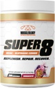 MUSCLEOLOGY Super 8 Errendimendu handiko BCAA, Electrolyte & Glutamine nahasketa formula - Post-Workout Recovery and Muscle Building Supplement, 30 zerbitzatu (Maracuya)