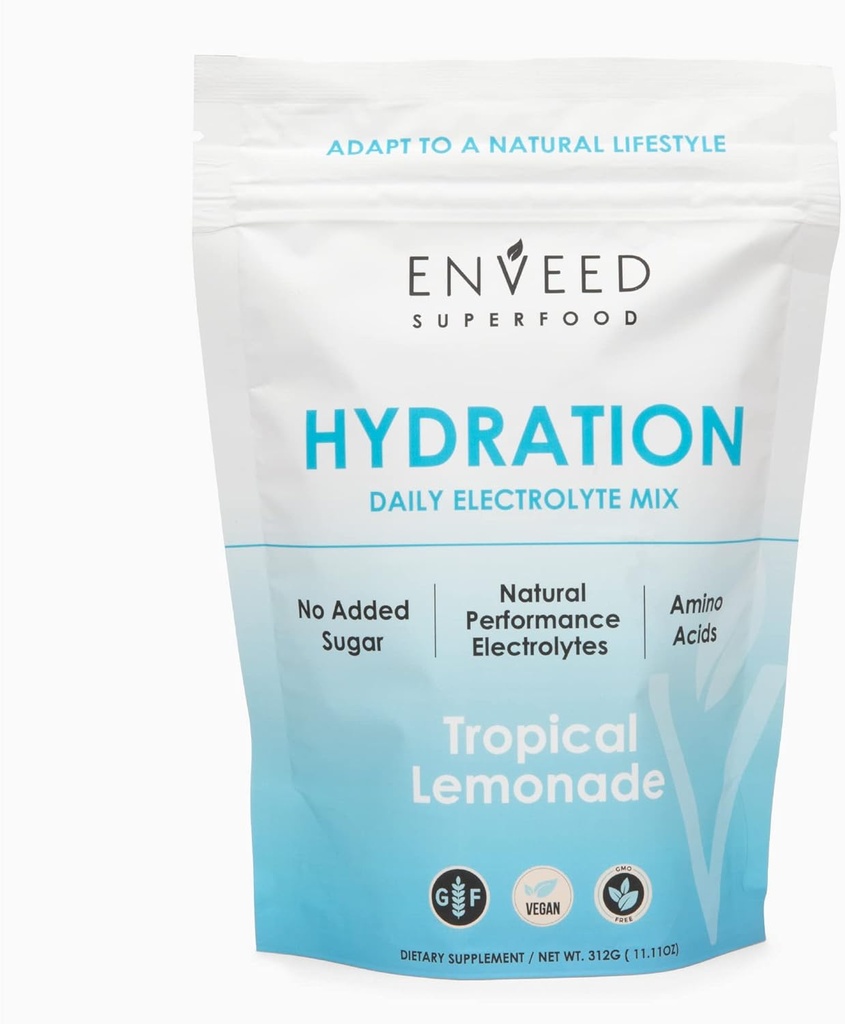 SUPERFOOD Hydration | Sugar Free Active Muscle Recovery Mix för Män & Kvinnor - Vitamin C, Zink, Magnesium & BCAA Aminosyror | Maximera träningshydration med Premium Electrolytes - 20 portioner