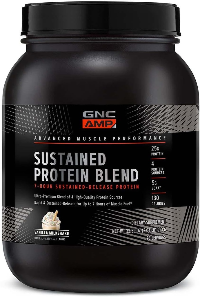 GNC AMP SubstainProtein Blend - Vanilla Milkshake (28 Hamba)