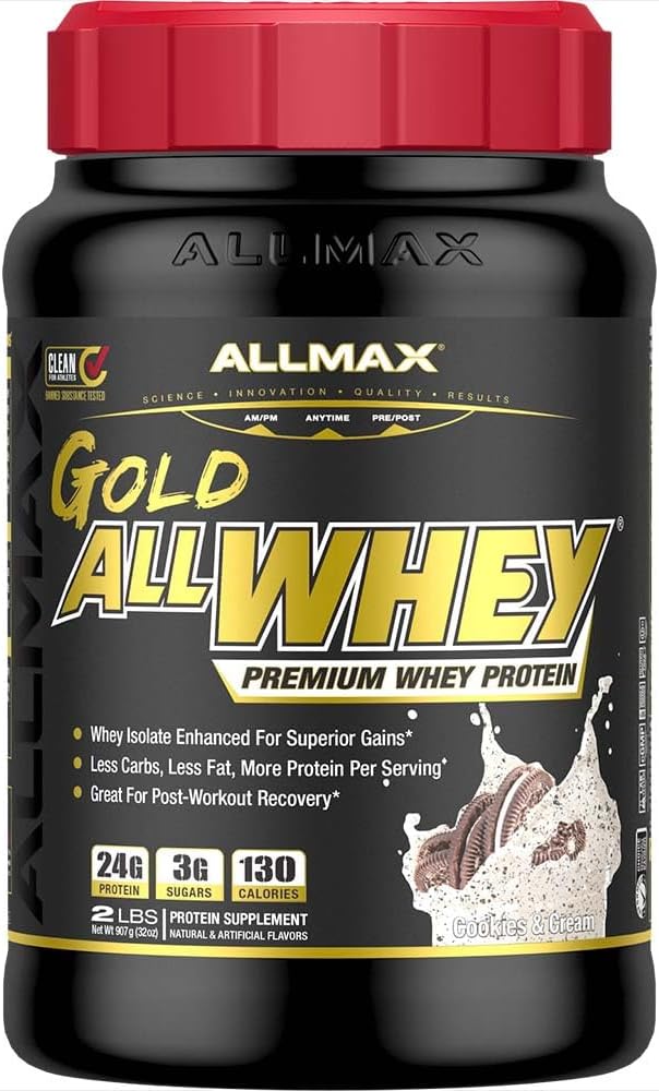 AllMAX Nutrition Gold ALLWHEY, печиво та крем - 2 фунта - 24 Трави білка на сковороді - клейковина Безкоштовна, низька карбова та низька цукор - апробекс. 30 Сервінги