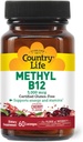 Country Life Methyl B12, soporta enerxía & Stamina, 5.000mcg, 60 Lozenges, certificado Gluten Free, Certified Vegan, certificado non GMO Verificado