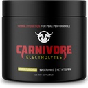 Premium Hydration Powder for Carnivore Diet - Balansert Electrolyte Support, Zero Carb, Keto Vennlig - Optimal energi og gjenoppretting - 90 Services (Natural Lemon)
