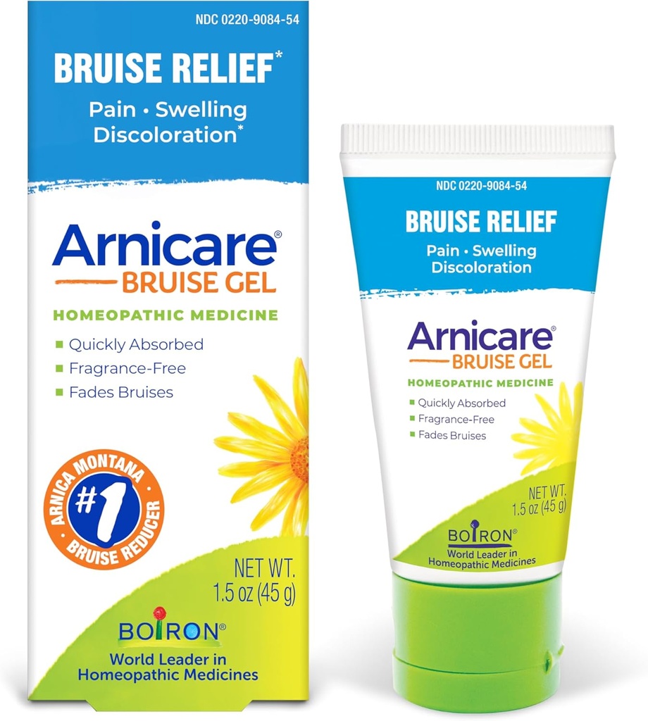 Boiron Arnicare Bruise Gel for lindring av smerte, inflammasjon eller hevelse, sorg og misfarging - ikke-grå og fragrance-fri - 1,5 oz