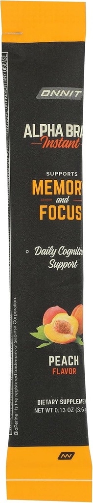 Onnit Labs Alpha Brain Peach instant, 0.13 Oz
