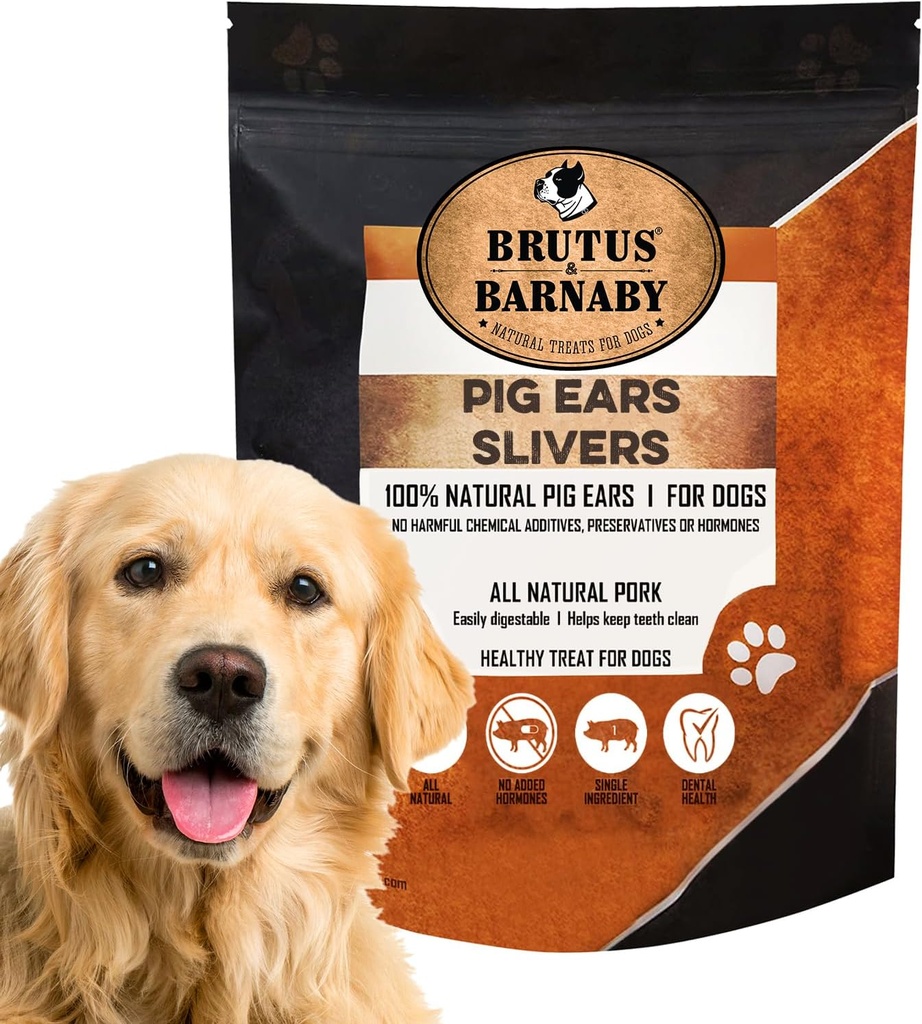 Pig Ear Slivers - Thick Cut, All Natural Dog Treat, Healthy Pure Pork Ear, Easily Digested, Best Gift for Large ' Small Dogs (1 lb)
