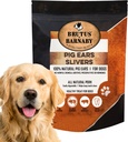Pig Ear Slivers - Thick Cut, All Natural Dog Treat, Osasuntsu Pure Pork Ear, Erraz Digested, Best Gift for Large & Small Dogs (1 lb)