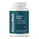 Stay-Well Naturals Infla-1500 All-Natural Relief Supplement Extract Blend with Turmeric, White Willow Bark, Ashwagandha, Ginger, Boswellia, Bromelain, Omega-3 and Magnesium-60ct