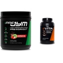 JYM Supplement Science PRE JYM 30 Servings - Strawberry Kiwi & tamin & Mineral Support, Vitamin A, C, B6, B12, E, K, Boron, Biotin, Potassium 60 Tablets