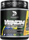 DRAGON PHARMA Venom Extreme Potency Pre- Workout, Laser Sharp Focus + Energia, Intensywna wydajność, Proven Składniki dla ulepszonego Vasodilation & Endurance (40 Służenie, Owoce Pasji)