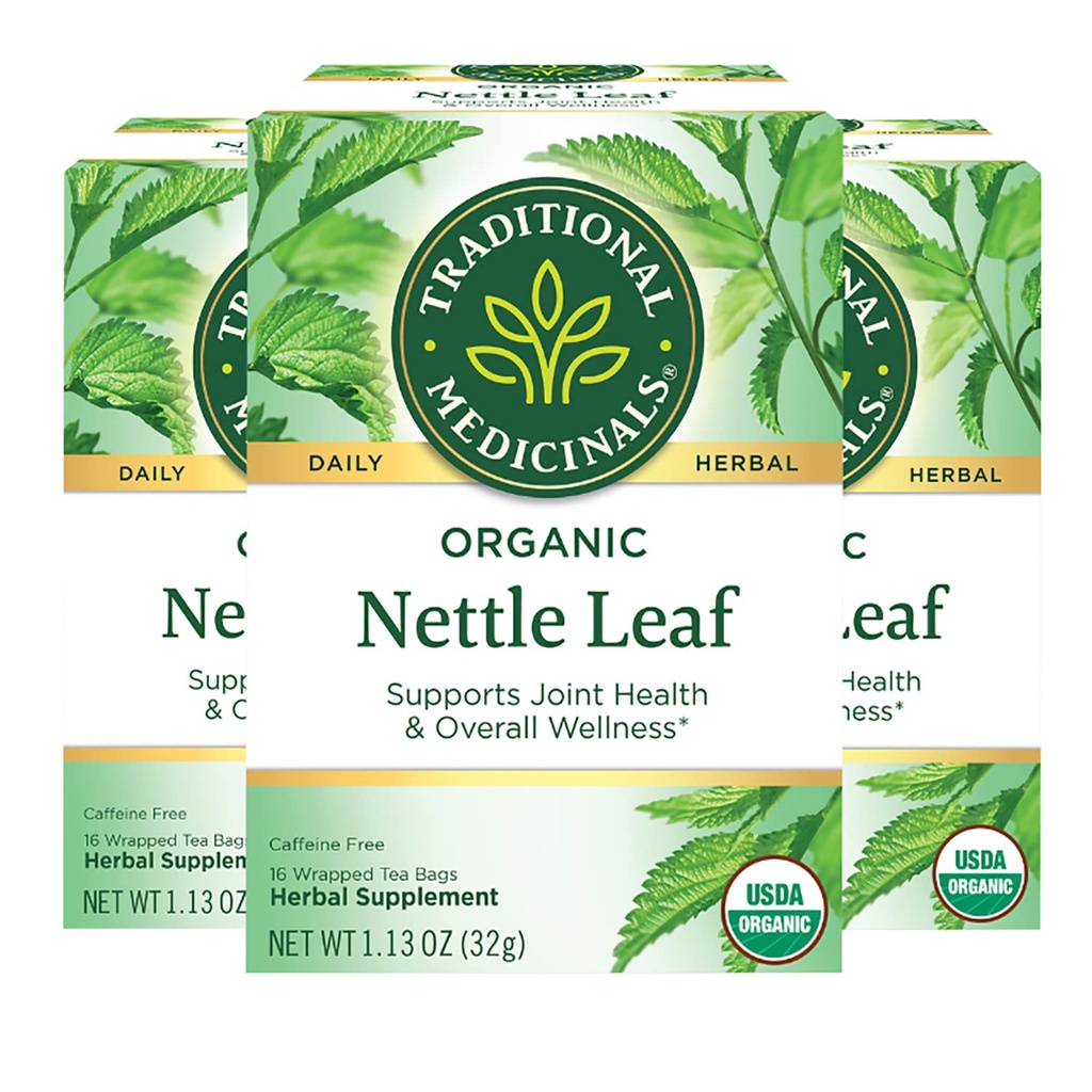 Medicinais tradicionais Orgânico Nettle Leaf chá de ervas, apoia a saúde conjunta e bem-estar geral, (Pacote de 3) - 48 sacos de chá Total