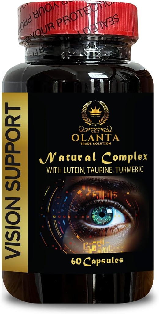 Vision Support - Advanced Eye and Vision Support Formula, Taurine Health Benefits, Turmeric Capsules, Grape Seed Extract Kräuter - 1 Flasche