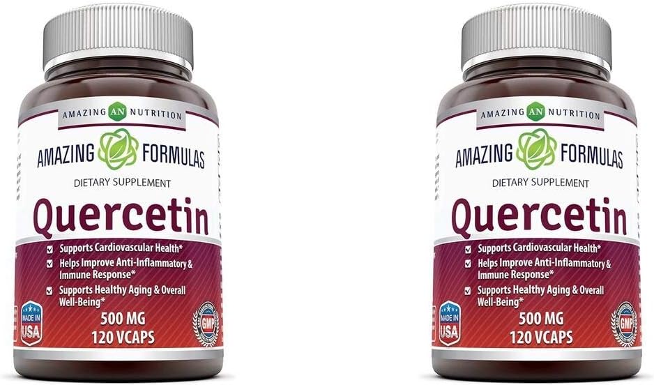 Erstaunliche Formeln Quercetin 500 Mg, 120 VCaps - Nahrungsergänzungsmittel, Vegan Kapseln, Non-GMO, Glutenfrei - Optimal mit ausgewogener Ernährung und regelmäßiger Übung