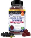 BioSchwartz Elderberry Gummies con Zinco e Vitamina C - Supporto Immune Naturale per Adulti e Bambini - Sambuco Nero Elderberrimi - Testato di terze parti, Non OGM, Vegan Multimineral Supplement, 60 Conte