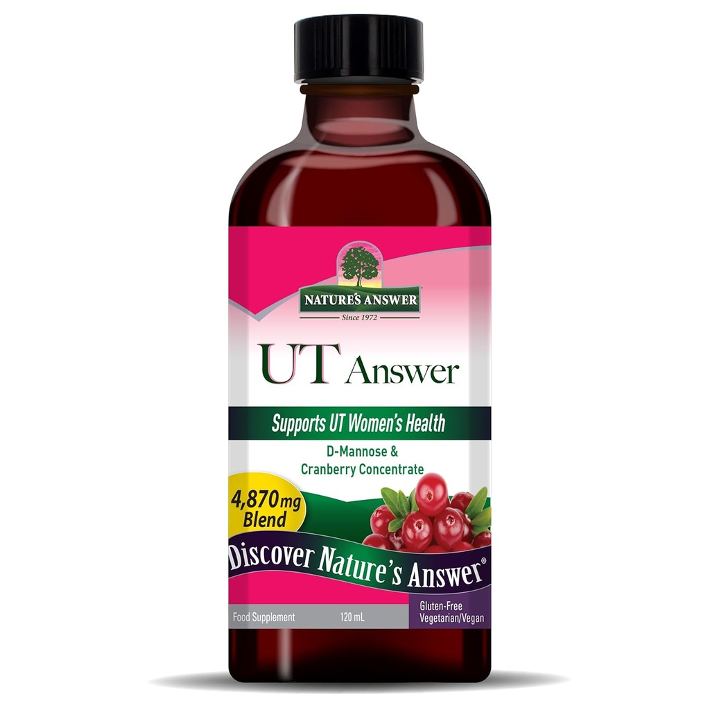 Nature's Response UT cavab: Urinary Tract System Support / Cranberry Flavor Dietary Supplement / Alkol-Free, Gluten-Free, Heyvanlar və Vegan 4ozda test deyil